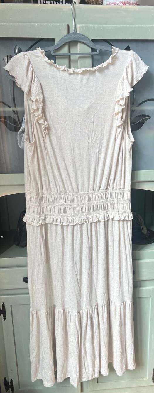 Ava James Sleeveless Shirred Waist Ruffle Detail Maxi Dress XL - Picture 3 of 6